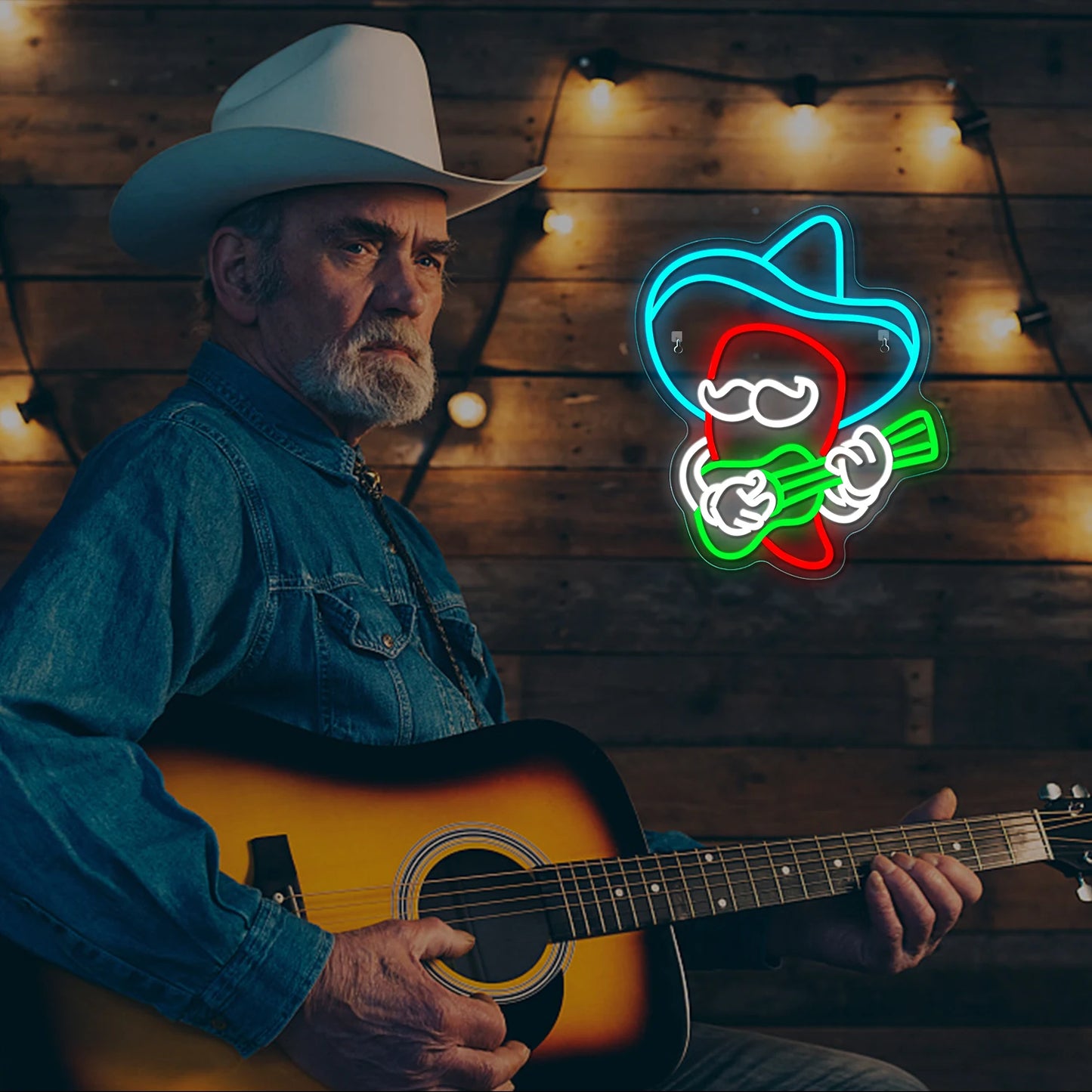 Cowboy Chili Playing Guitar - GotLume