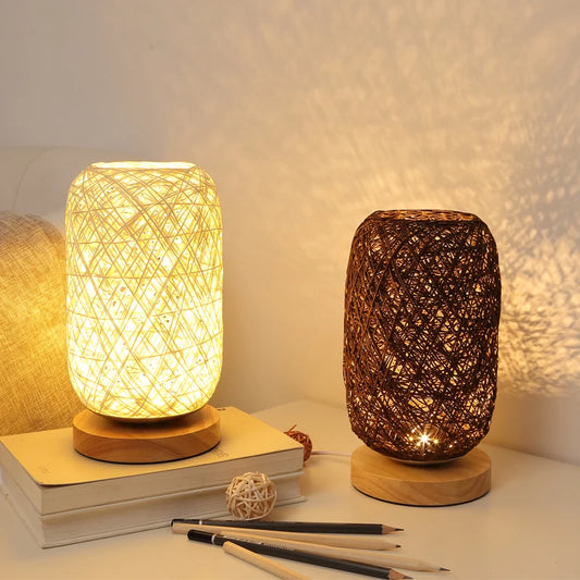 Rattan Twine Table Lamp - GotLume