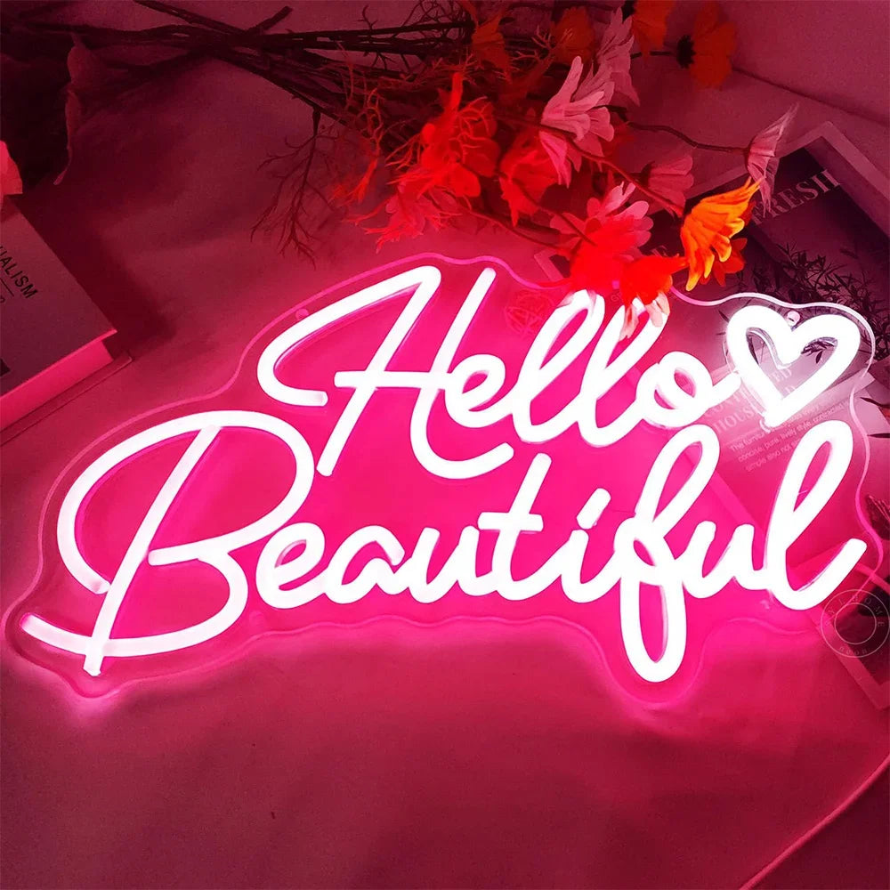 Hello Beautiful Neon Sign