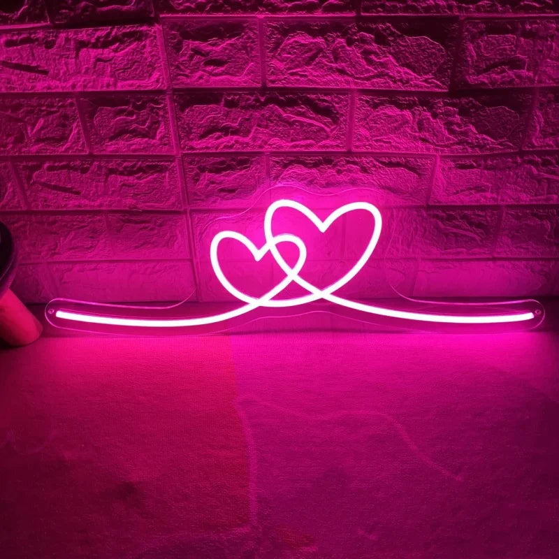 Double Heart Neon Sign - GotLume