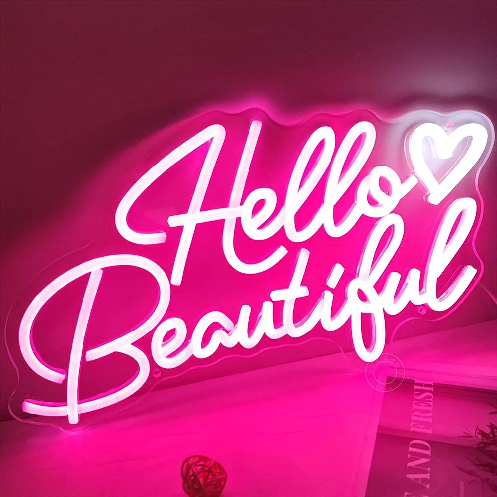 Hello Beautiful Neon Sign