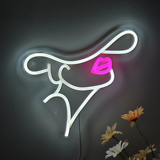 Face Lips Neon Sign - GotLume