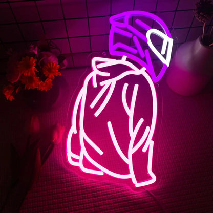 Motorcyclist Neon Sign