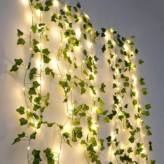 Silk Ivy Vine + LED String Lights - GotLume