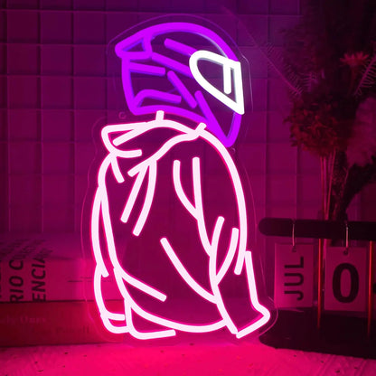 Motorcyclist Neon Sign